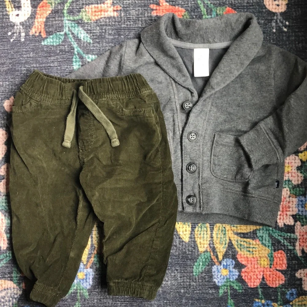 OshKosh Baby Boy Corduroys and Cardigan Outfit, 6-9 Months